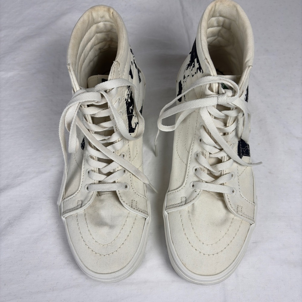 Vans Sk8-Hi Save Our Planet Reissue White World Map Sneakers Mens 7.5 Womens 9 - Picture 5 of 12